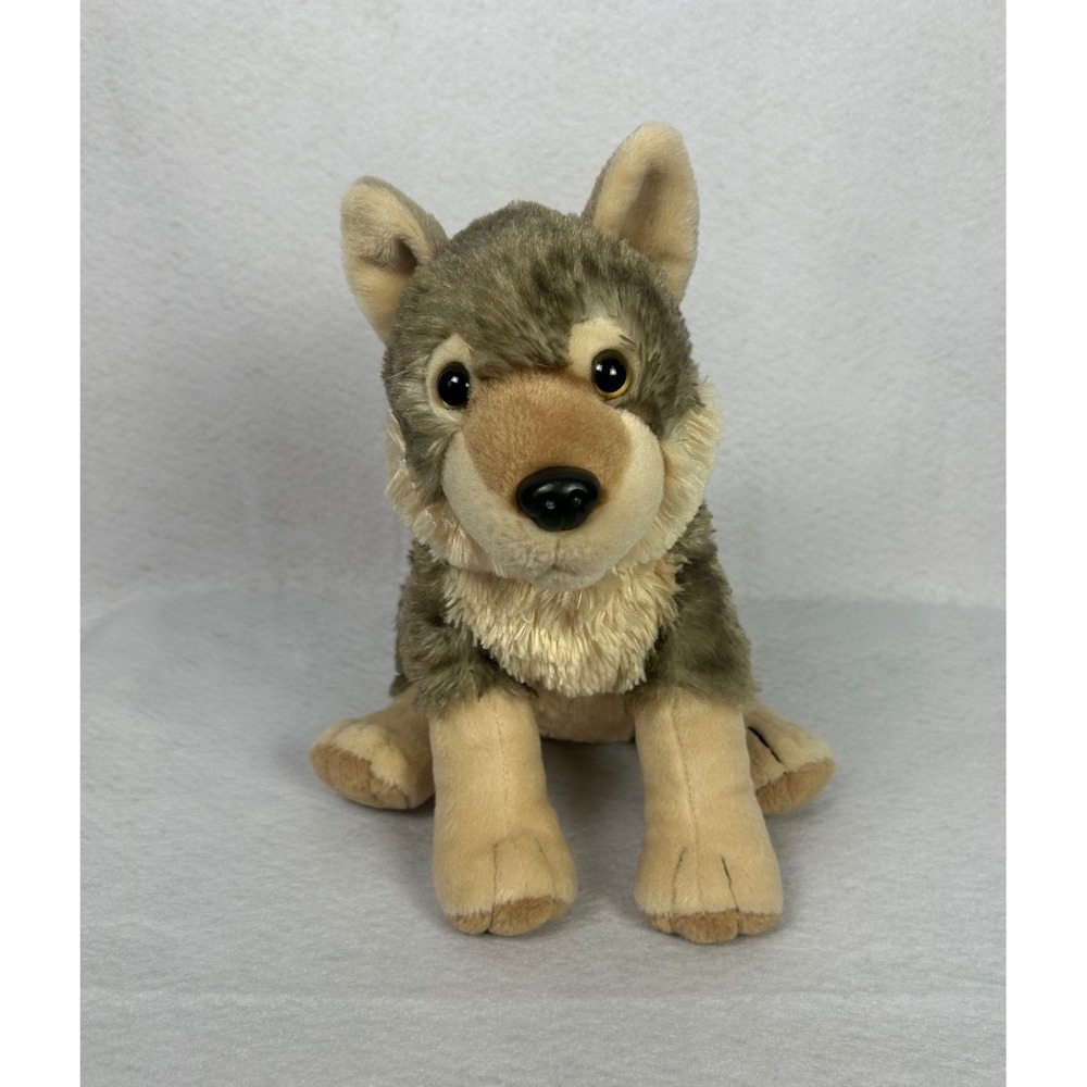 Wild Republic Wolf Plush Toy Kids 12" Brown Realistic Stuffed Animal Cub